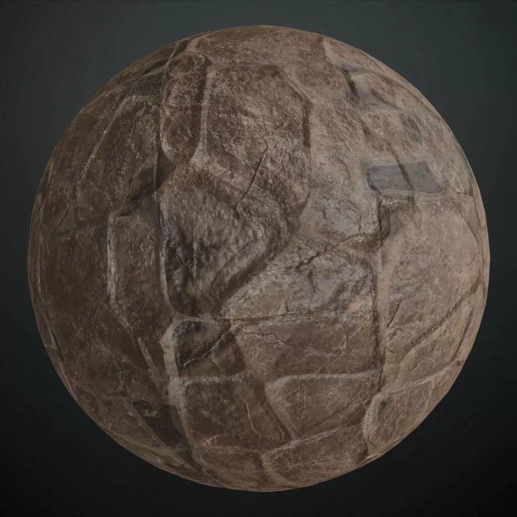 Fort Wall Pebble Dark Castle Stone PBR Material Seamless Texture