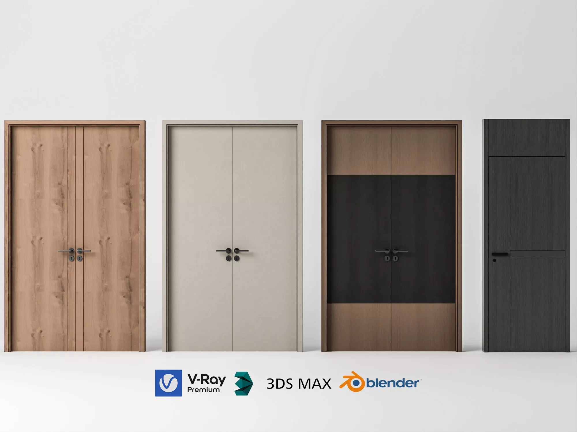 Modern Interior Doors Collection 3D model