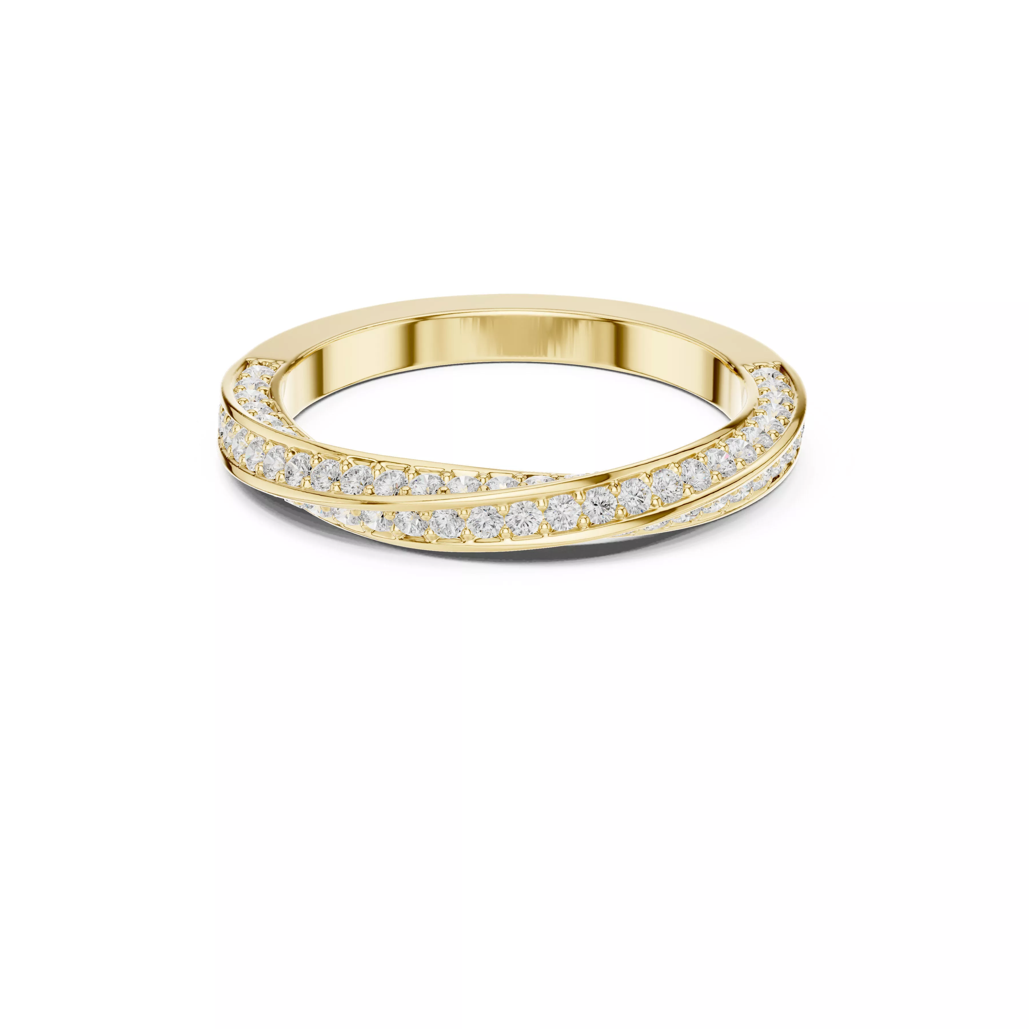 Luxury Diamond Wedding Band Twisted Ring Fine Jewelry Production 3D print model