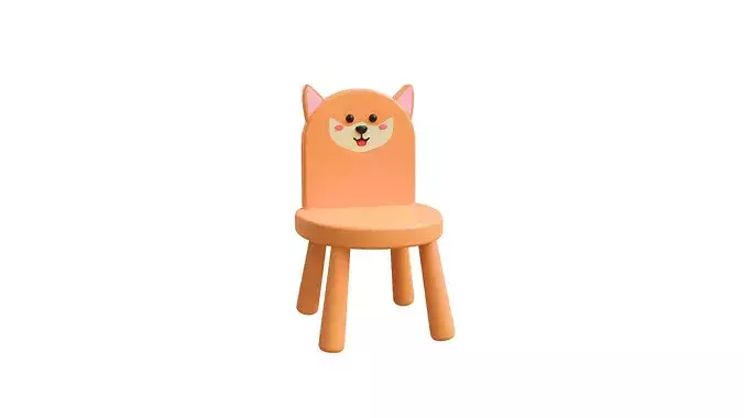 Low Poly Cute Fox Chair Furniture 