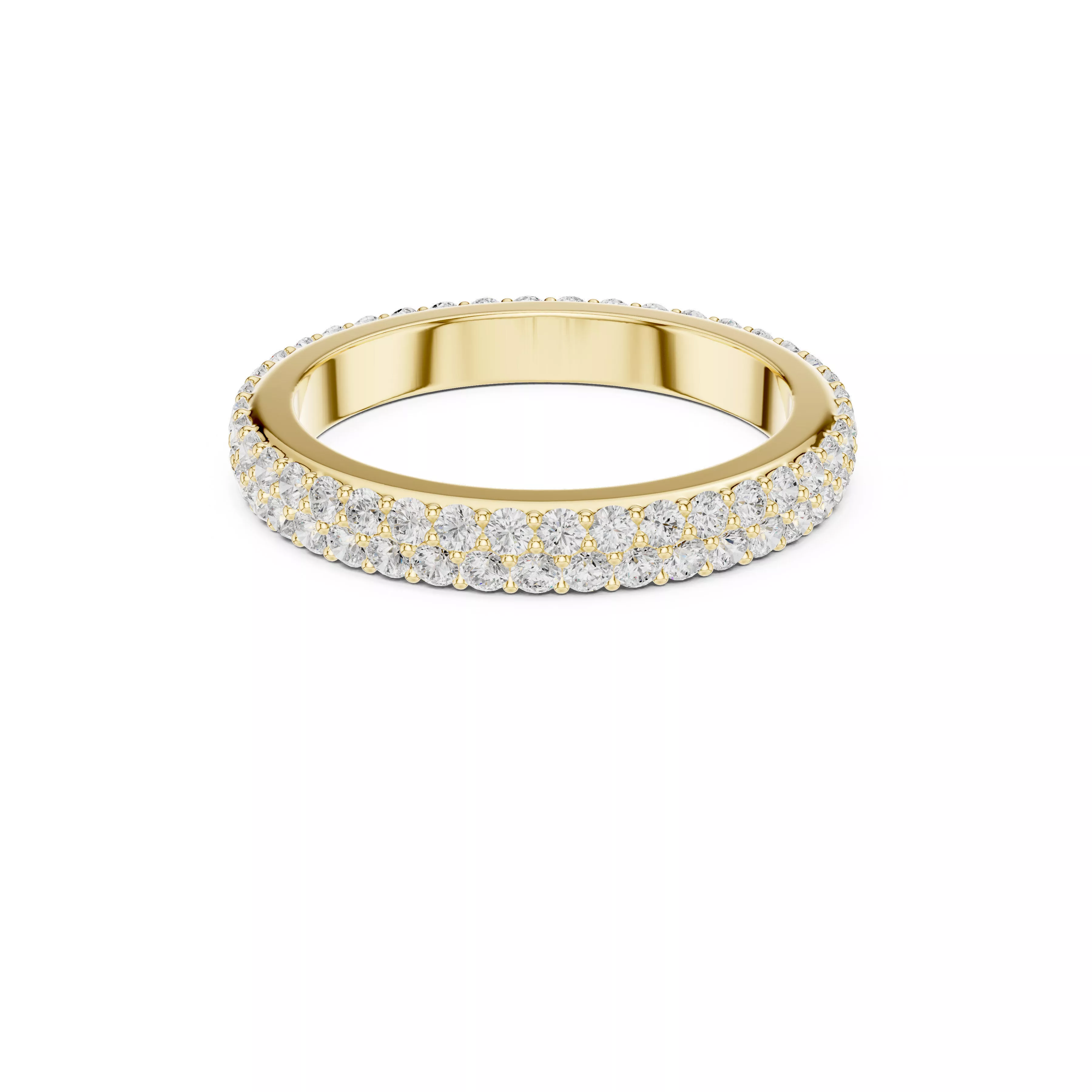 Premium Diamond Band Gold Wedding Ring CAD-376 3D print model