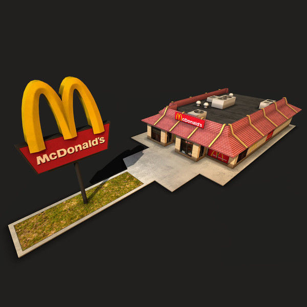McDonalds Restaurant Low-poly 3D model_1