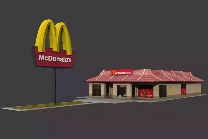 McDonalds Restaurant Low-poly 3D model