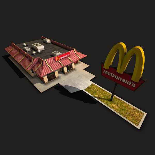 McDonalds Restaurant Low-poly 3D model_3