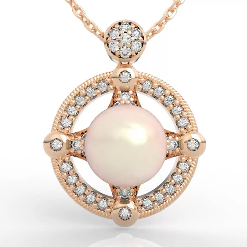 Compass Orbit Pearl Pendant 3D print model