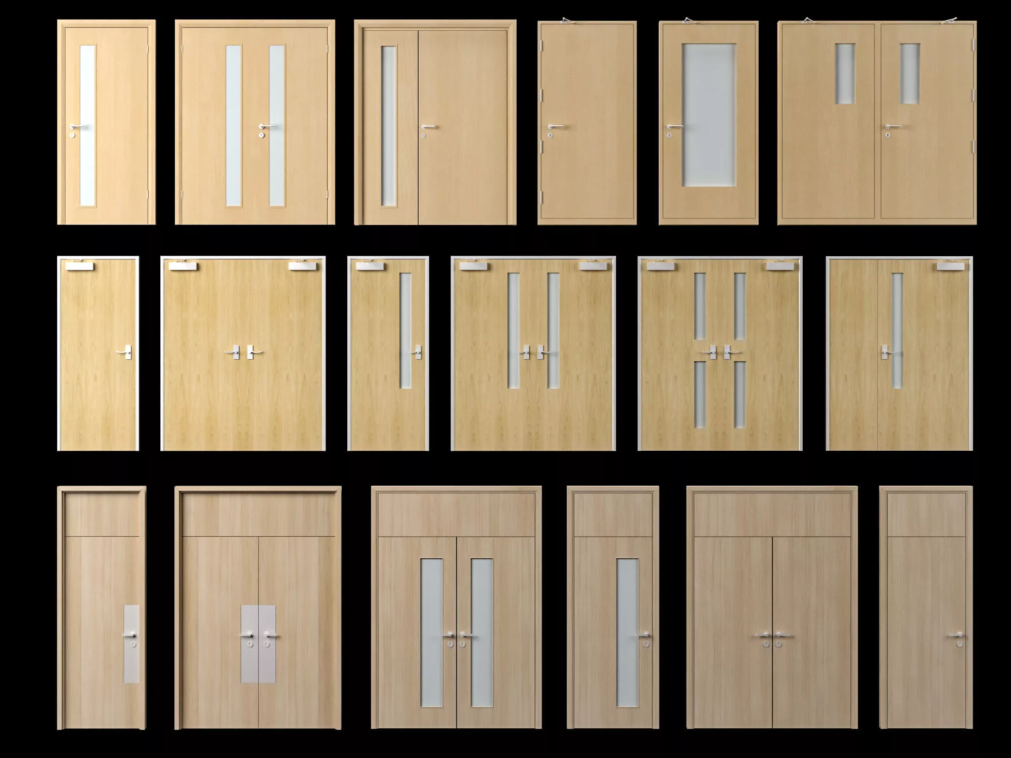 Modern Interior Door Series 3D model