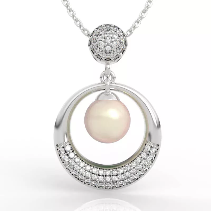 Floating Pearl Circle Pendant 3D print model