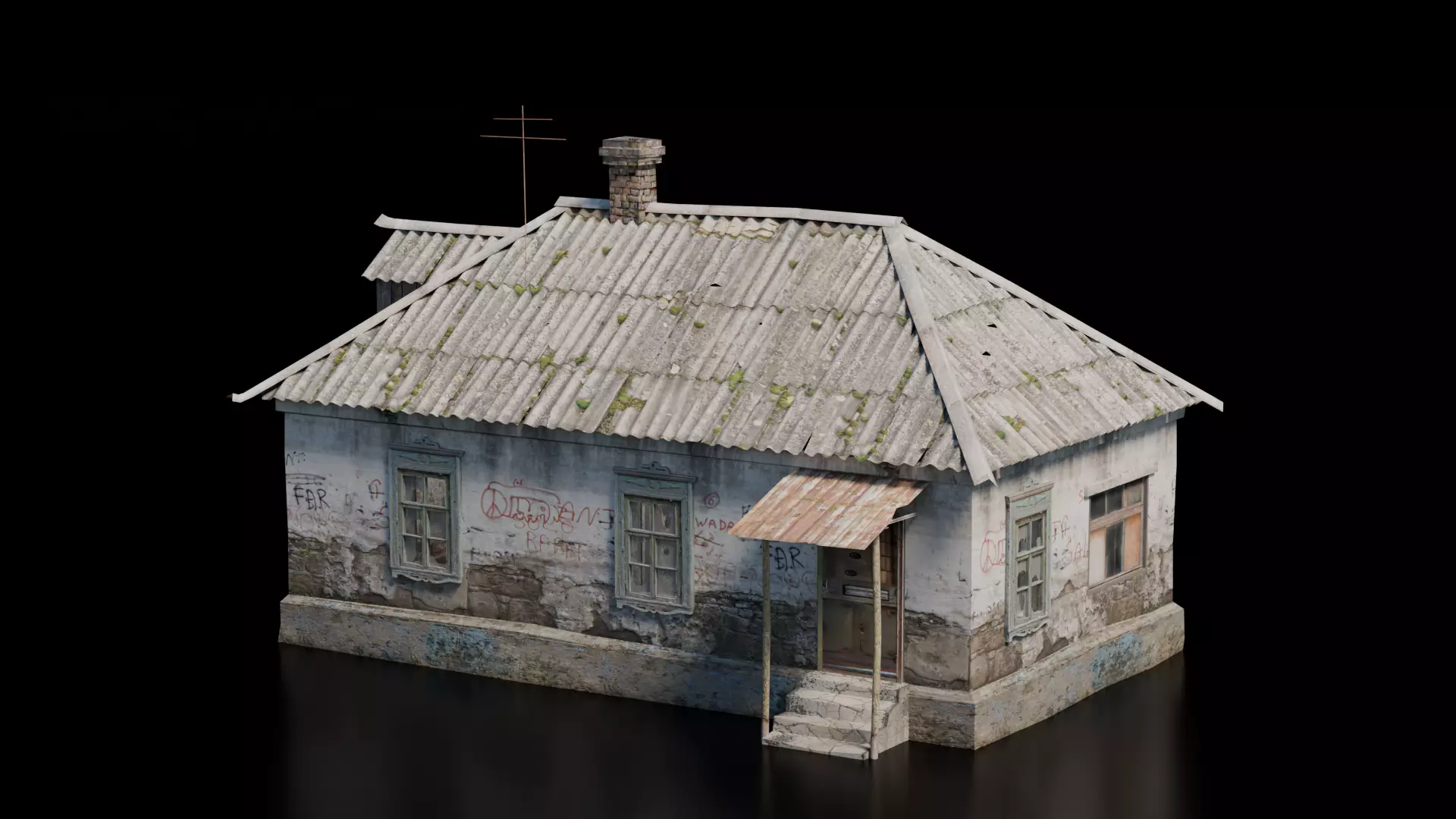 Abandoned House 18 Low-poly 3D model