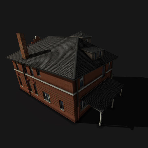 Fire Department Building Low-poly 3D model_7