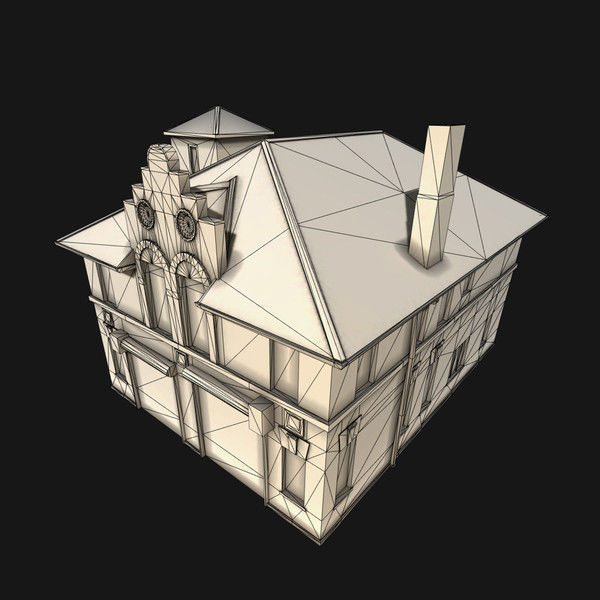 Fire Department Building Low-poly 3D model_4