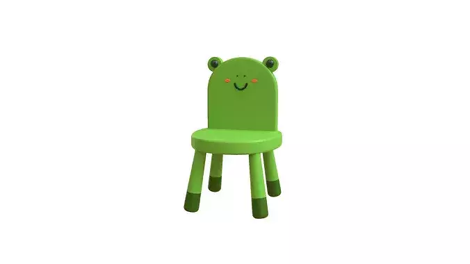Low Poly Cute Frog Chair Furniture