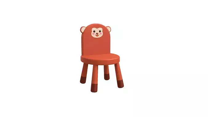 Low Poly Cute Monkey Chair Furniture