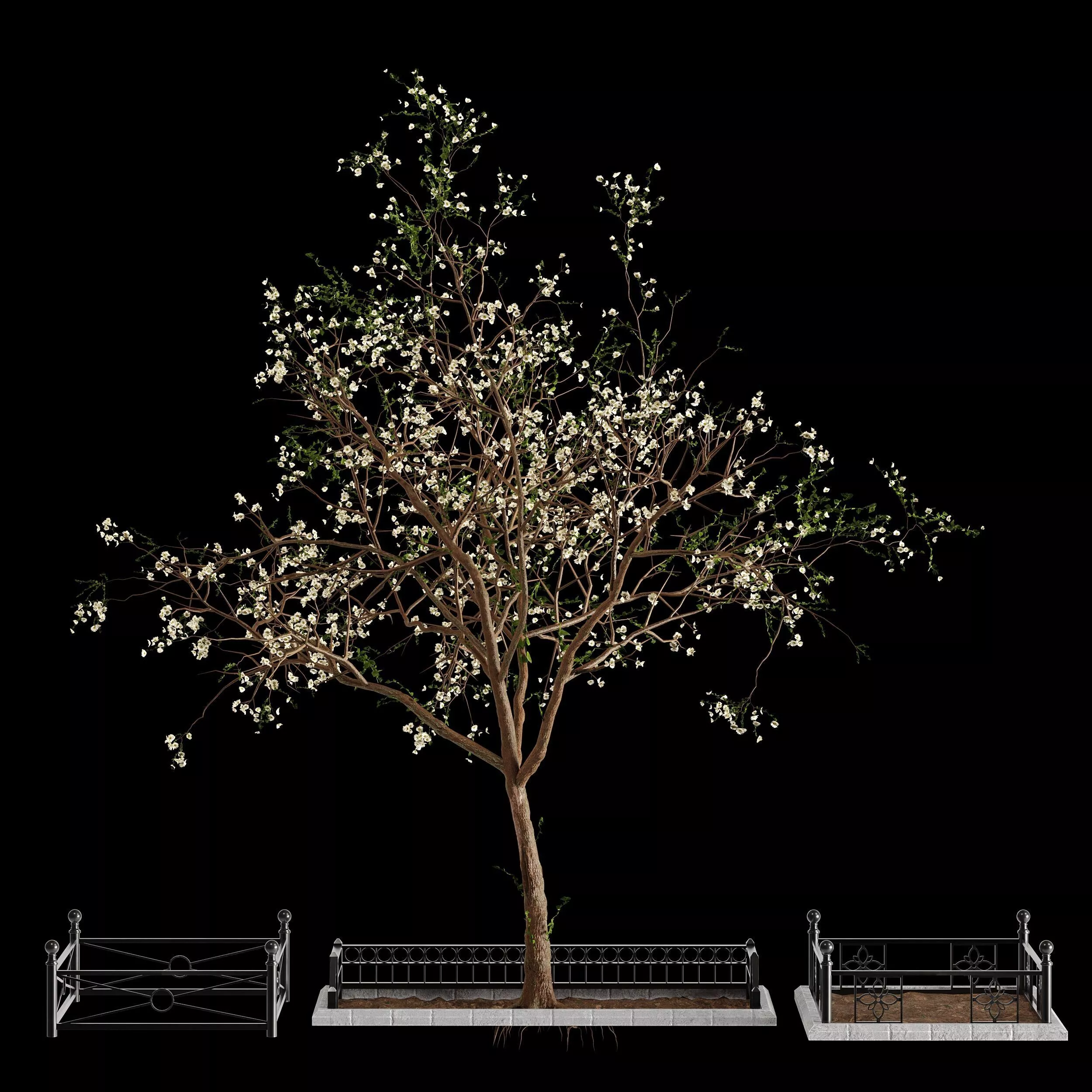 Urban Street 6 Tree Pits 2 Low-poly 3D model