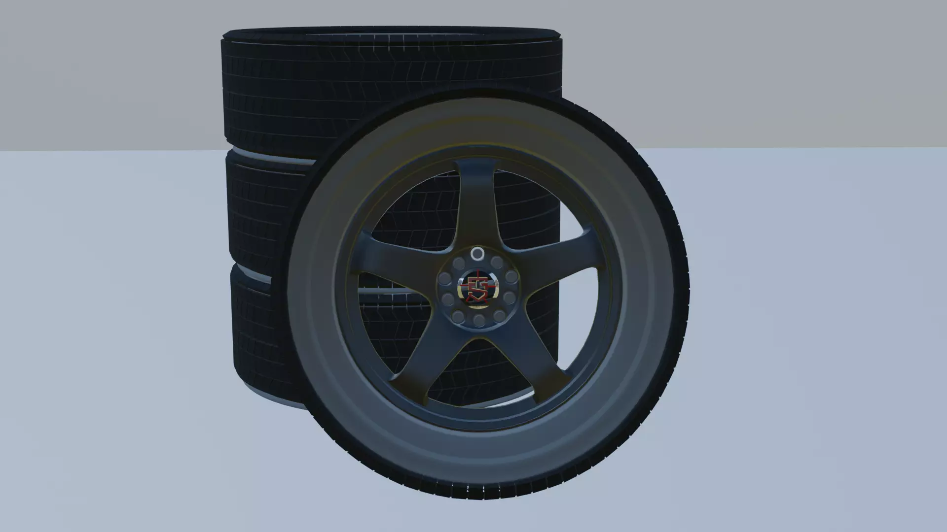 Realistic Sport Car Wheel and Tire - PBR 3D model