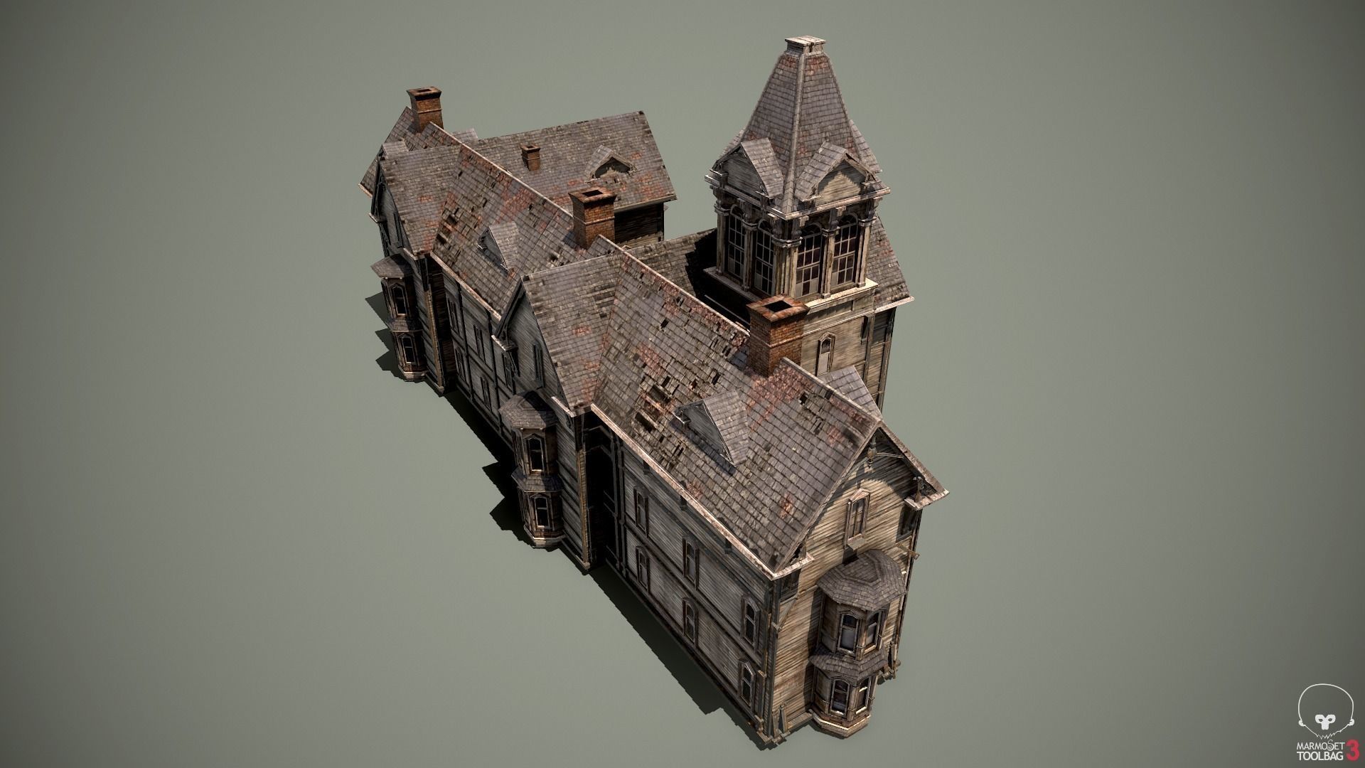 Old Abandoned House 3 Low-poly 3D model_7