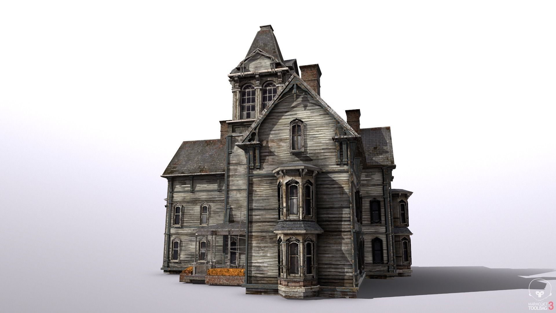 Old Abandoned House 3 Low-poly 3D model_1