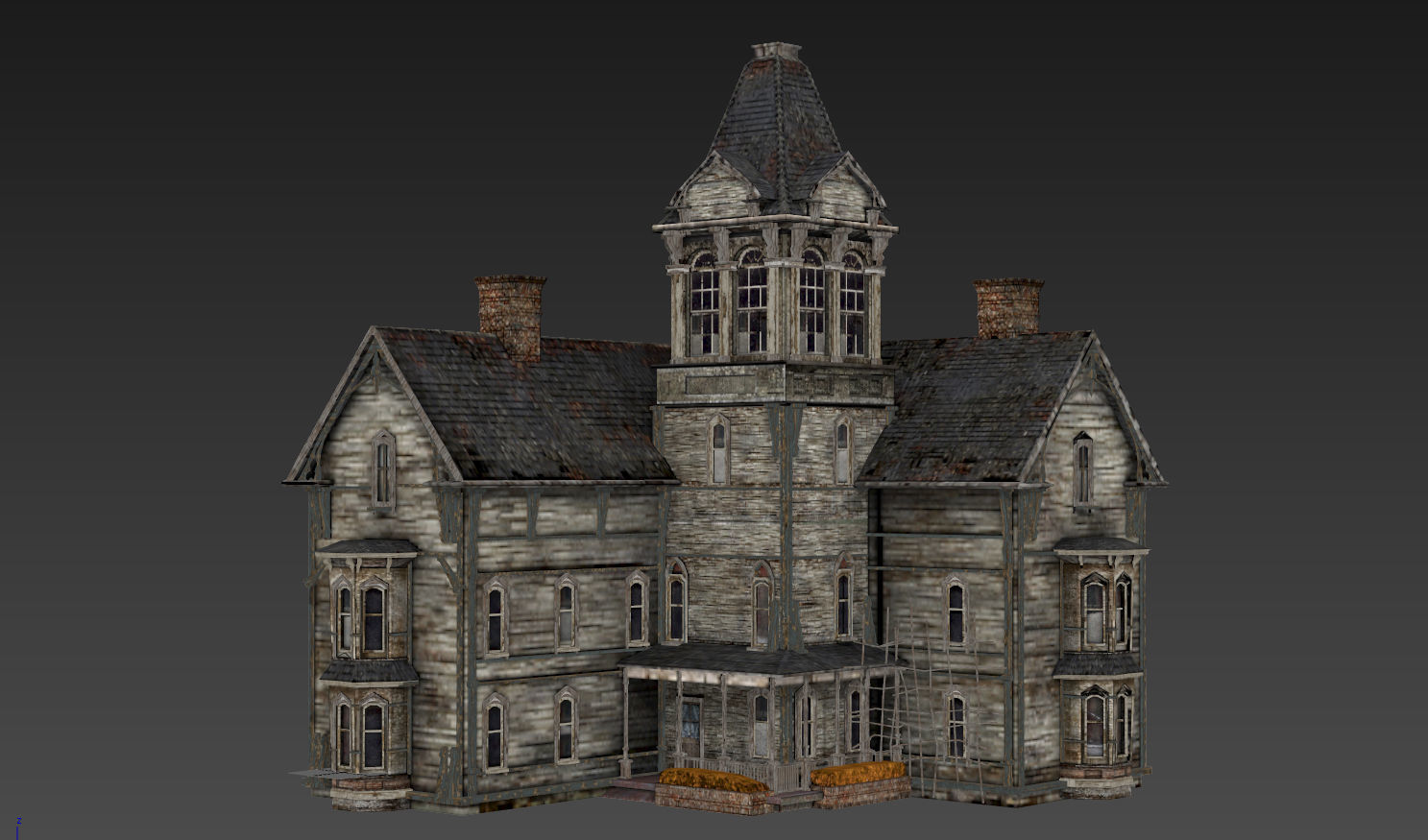 Old Abandoned House 3 Low-poly 3D model_10