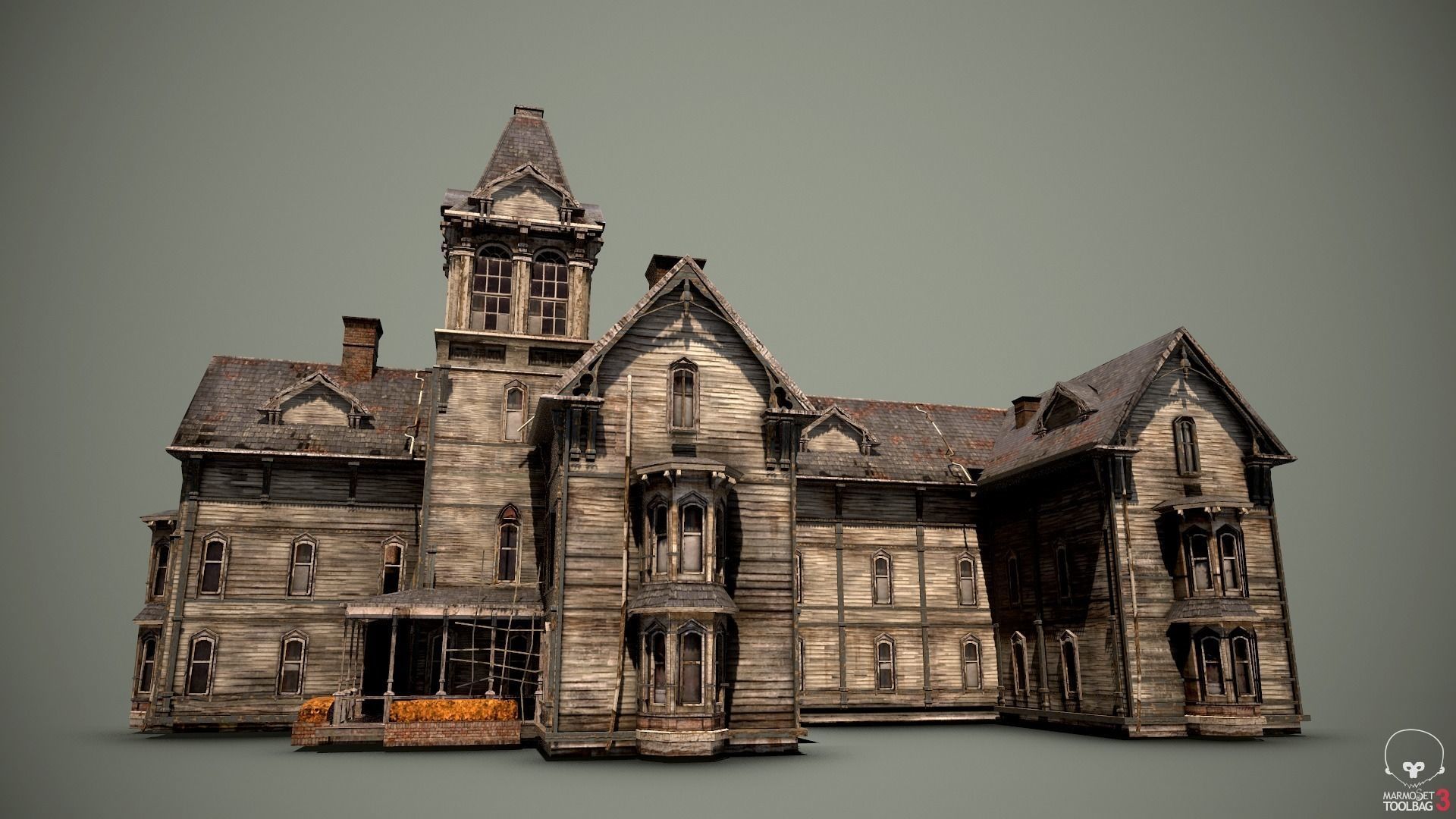 Old Abandoned House 3 Low-poly 3D model_3