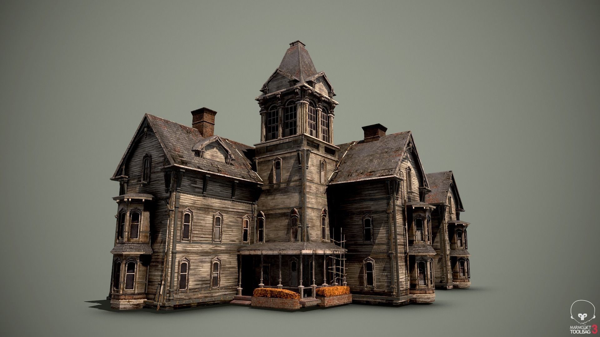 Old Abandoned House 3 Low-poly 3D model_4