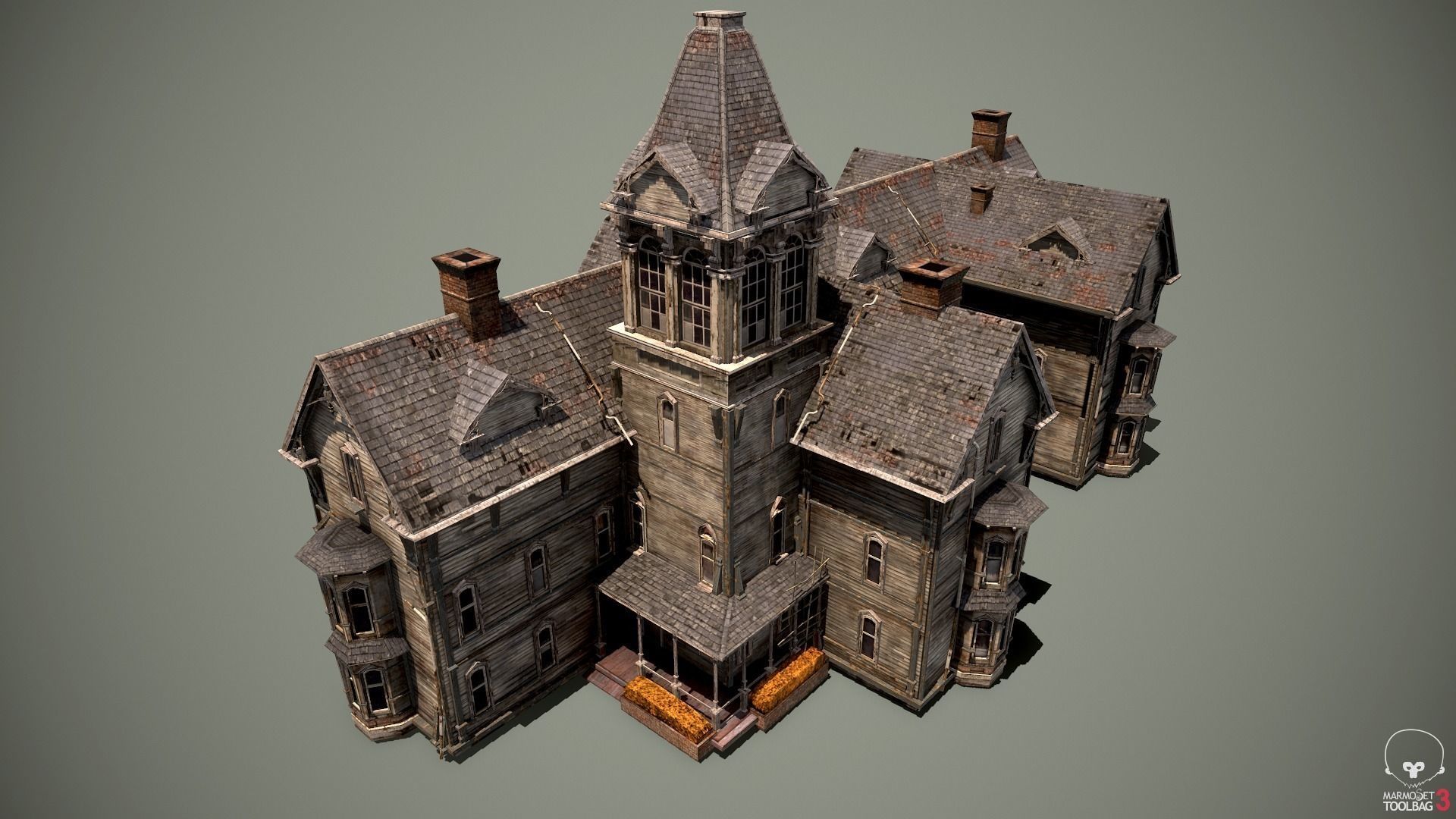 Old Abandoned House 3 Low-poly 3D model_6