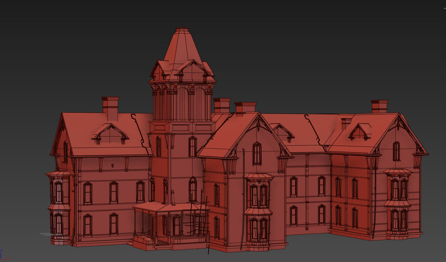 Old Abandoned House 3 Low-poly 3D model_11