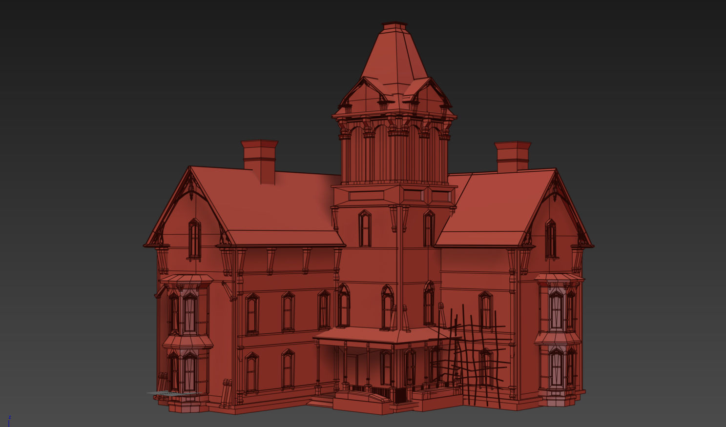 Old Abandoned House 3 Low-poly 3D model_8