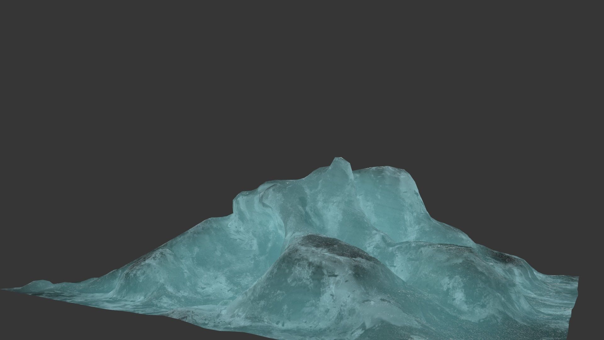 Ice iceberg Low-poly 3D model_5