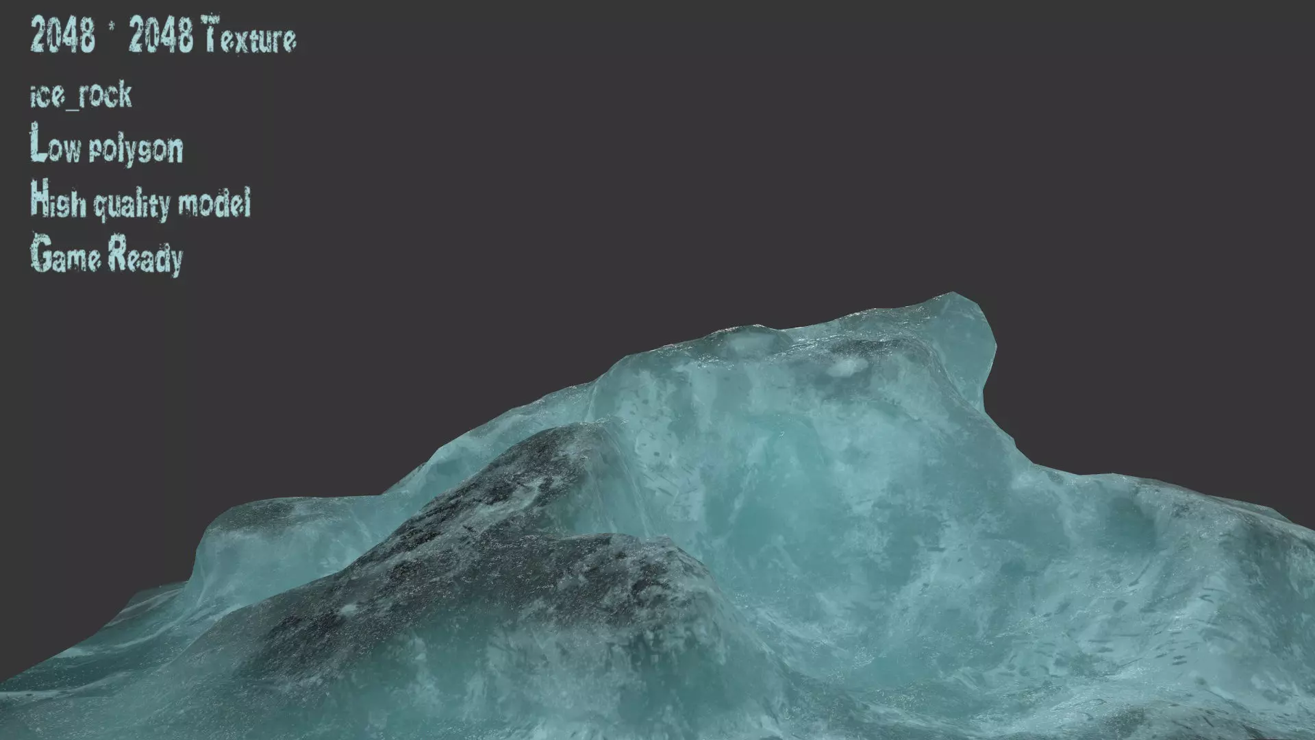 Ice iceberg Low-poly 3D model_0