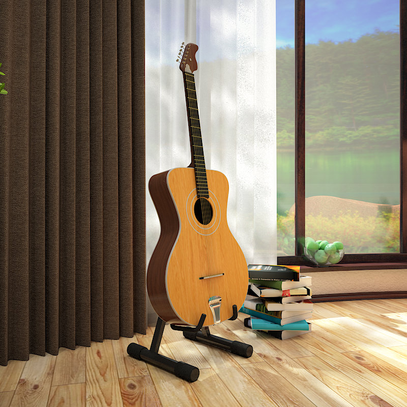 Bedroom modern with teal walls 3D model_3