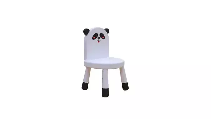 Low Poly Cute Panda Chair Furniture