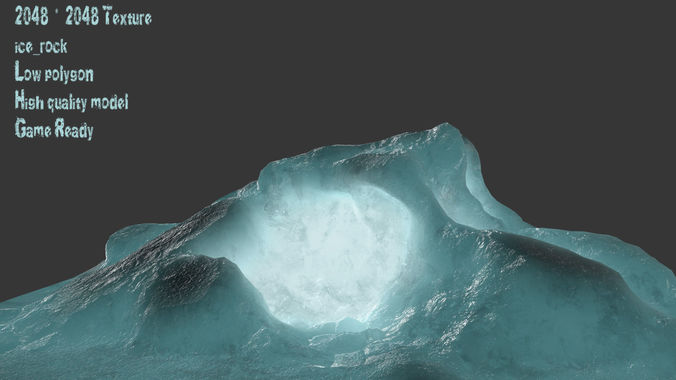 Ice sculpture in shape of hand Low-poly 3D model