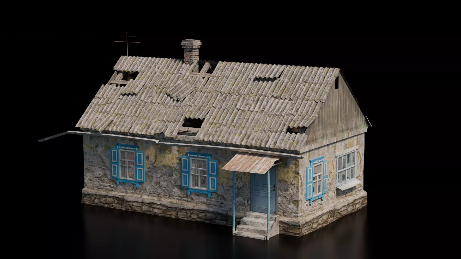 Abandoned House 20 Low-poly 3D model