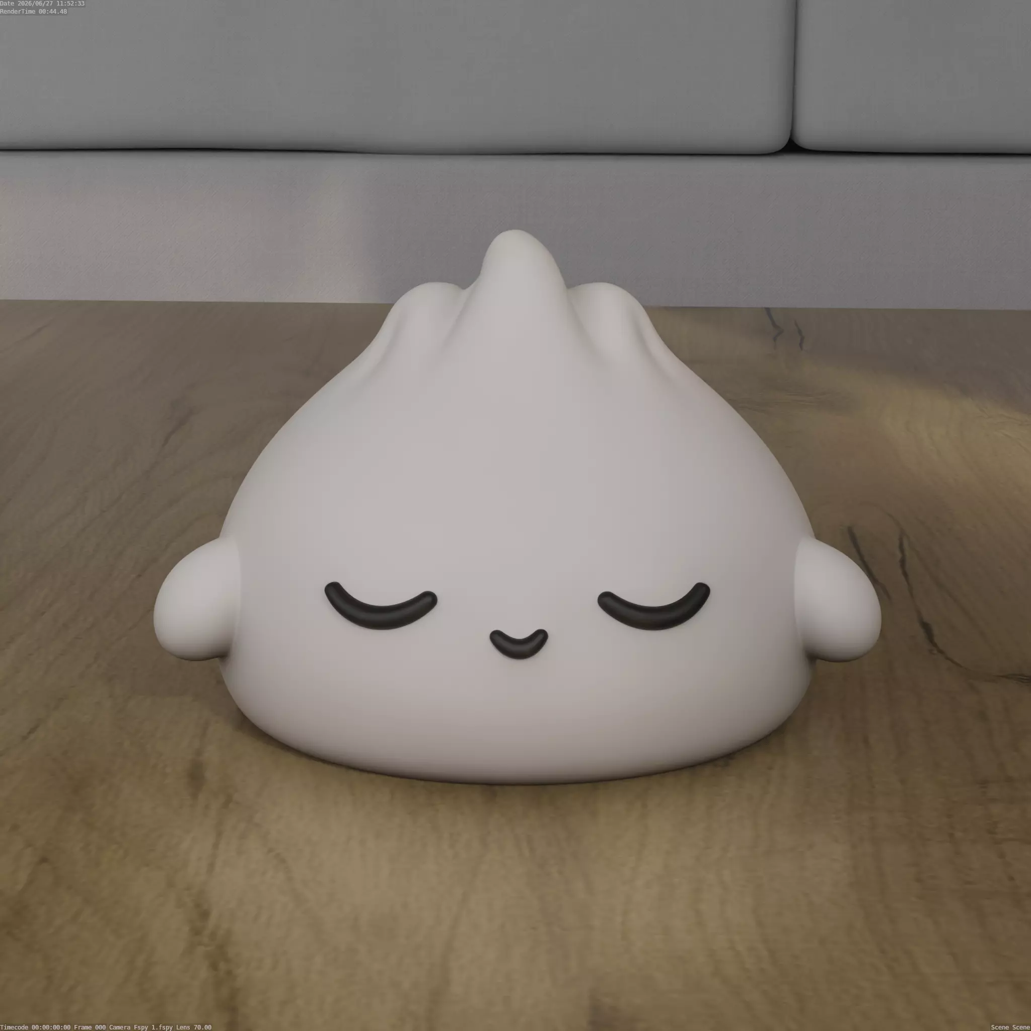 Sleepy Dumpling Ghost 3D Printable Desk Buddy 3D print model