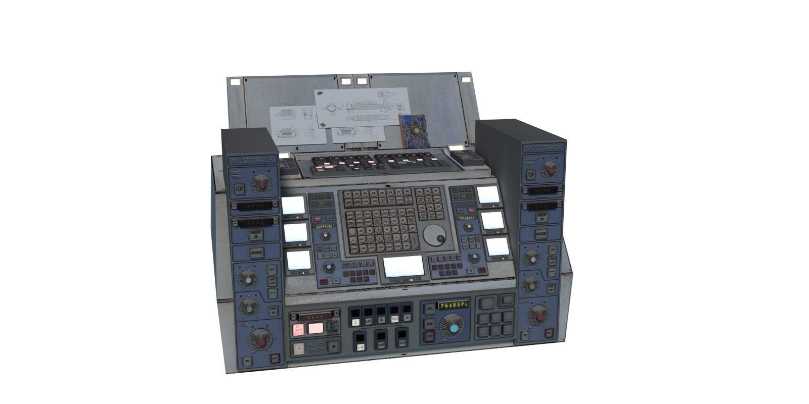 Computer Retro Super Machine PBR Electronics Sci Fi Prop Envir Low-poly 3D model_2