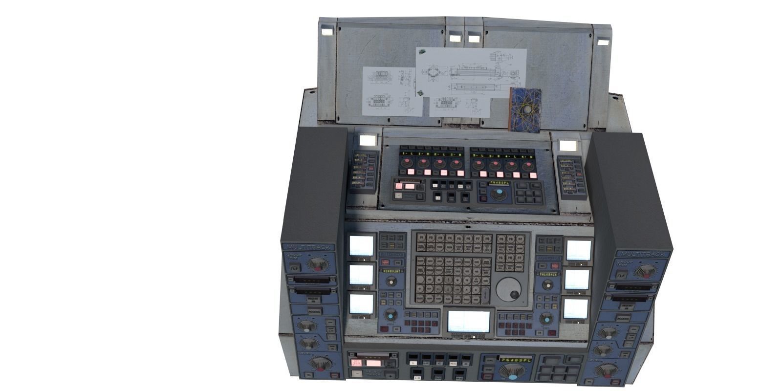 Computer Retro Super Machine PBR Electronics Sci Fi Prop Envir Low-poly 3D model_1