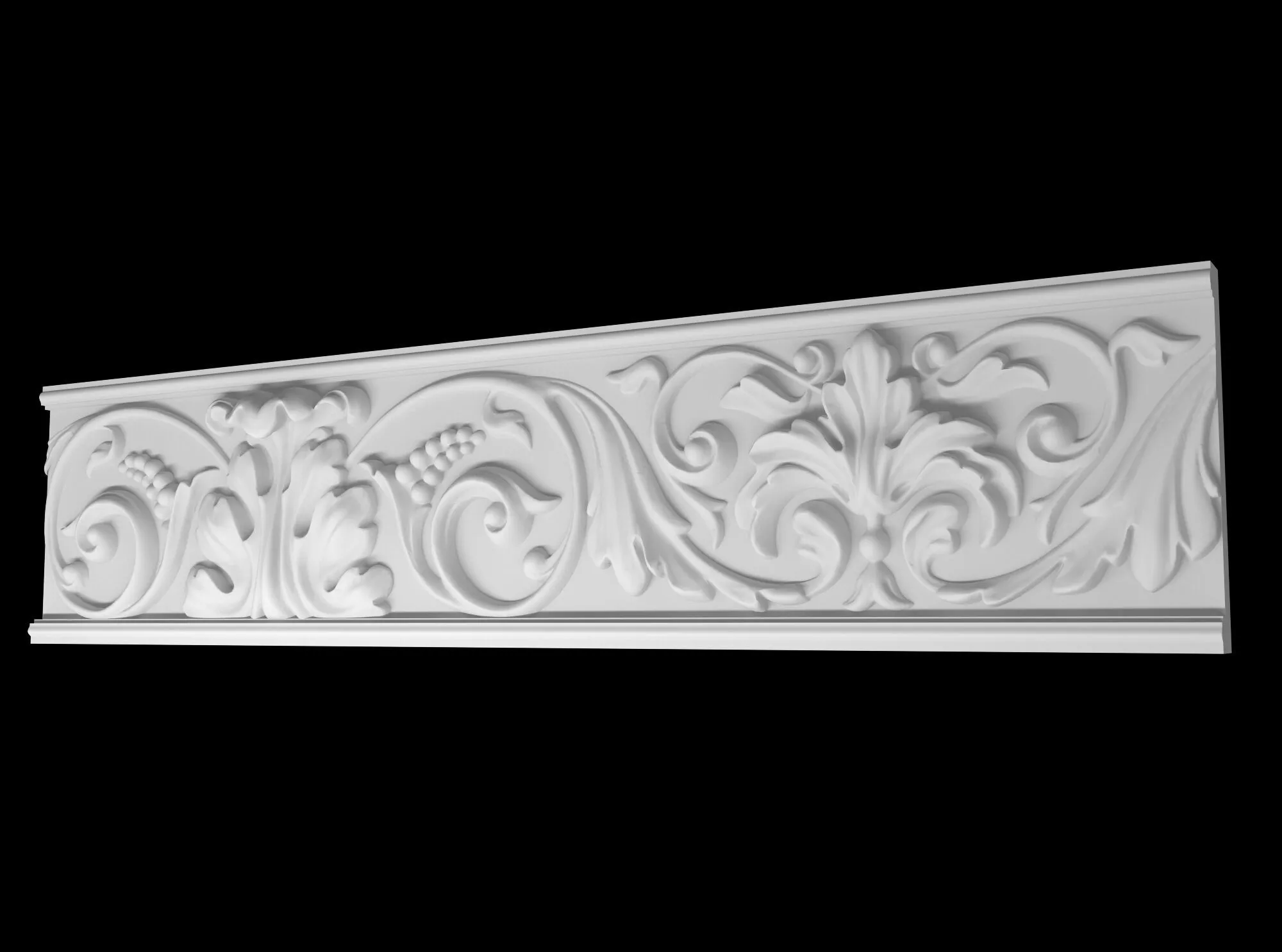 Classical Acanthus Scroll Cornice Molding 3D Model 3D model