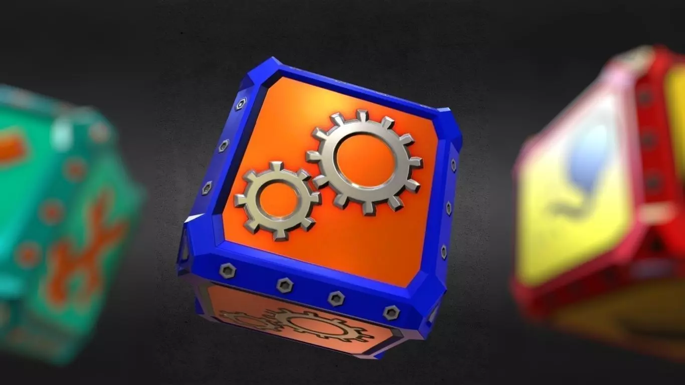 Game-Ready Parts and Components Resource Crate Asset Low-poly 3D model_0