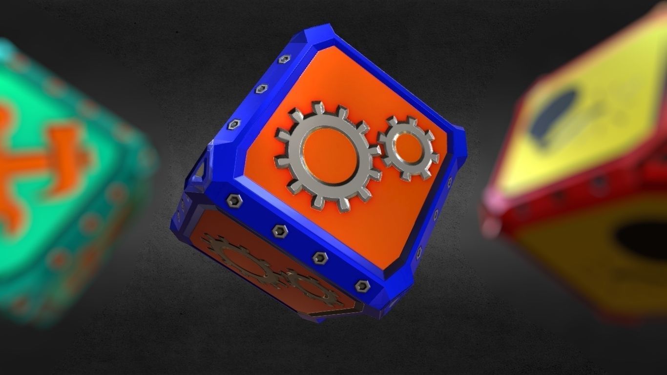 Game-Ready Parts and Components Resource Crate Asset Low-poly 3D model_2