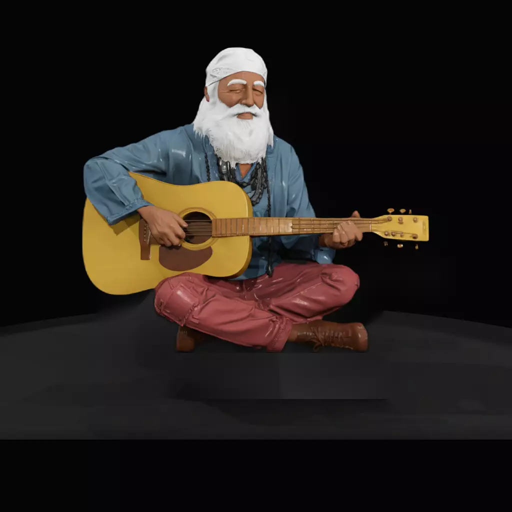 1-87 HO 1970s hippies hippyoldguitar Printable STL 3D print model