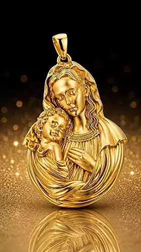 3CM Virgin Mary Child Baby Jesus Pendant Jewelry Model