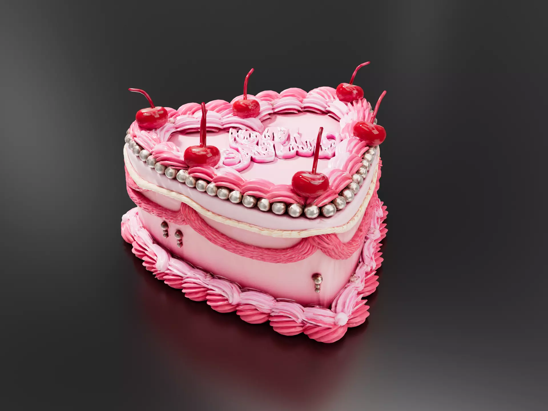 vintage-heart-shaped-cake-01 3D print model