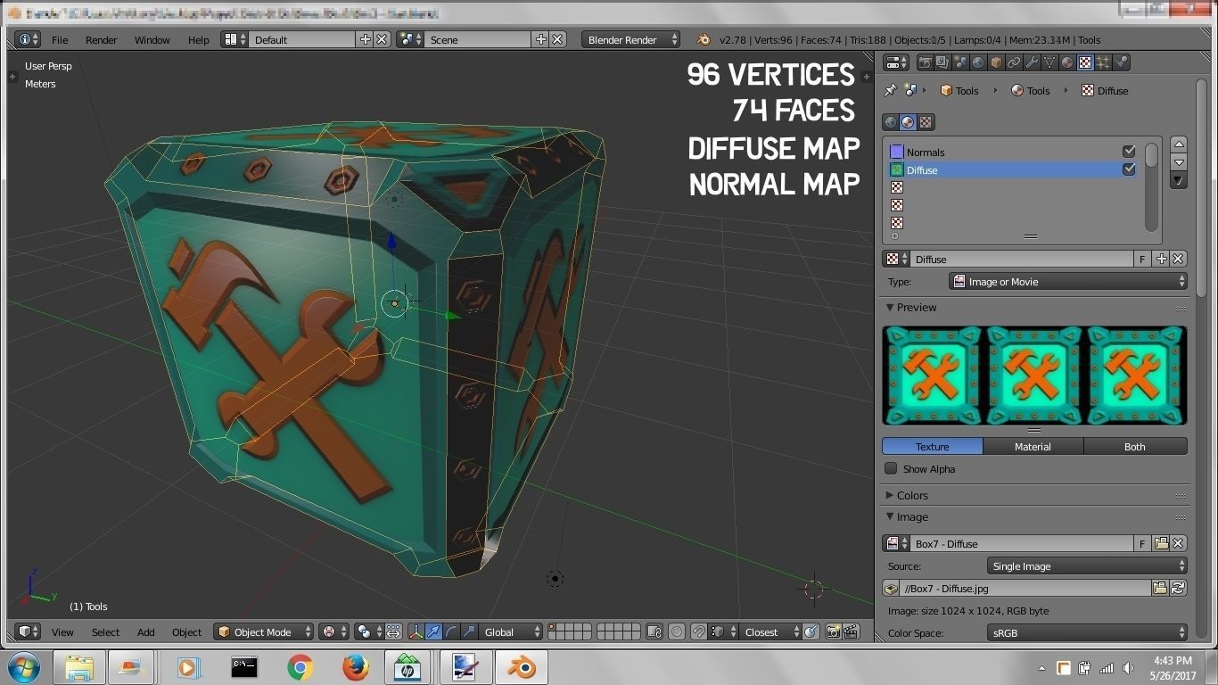 Game-Ready Tools Resource Crate Asset Low-poly 3D model_4