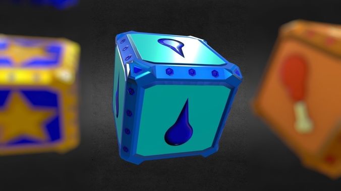 Game-Ready Water Resource Crate Asset Low-poly 3D model