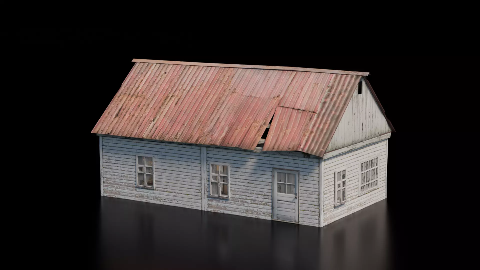 Abandoned House 22 Low-poly 3D model