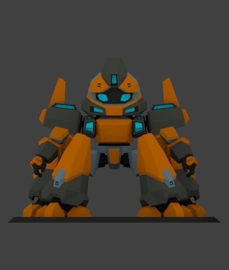 Super Mecha 5 - Soshek of Code Name 5SOU3 Low-poly 3D model_1