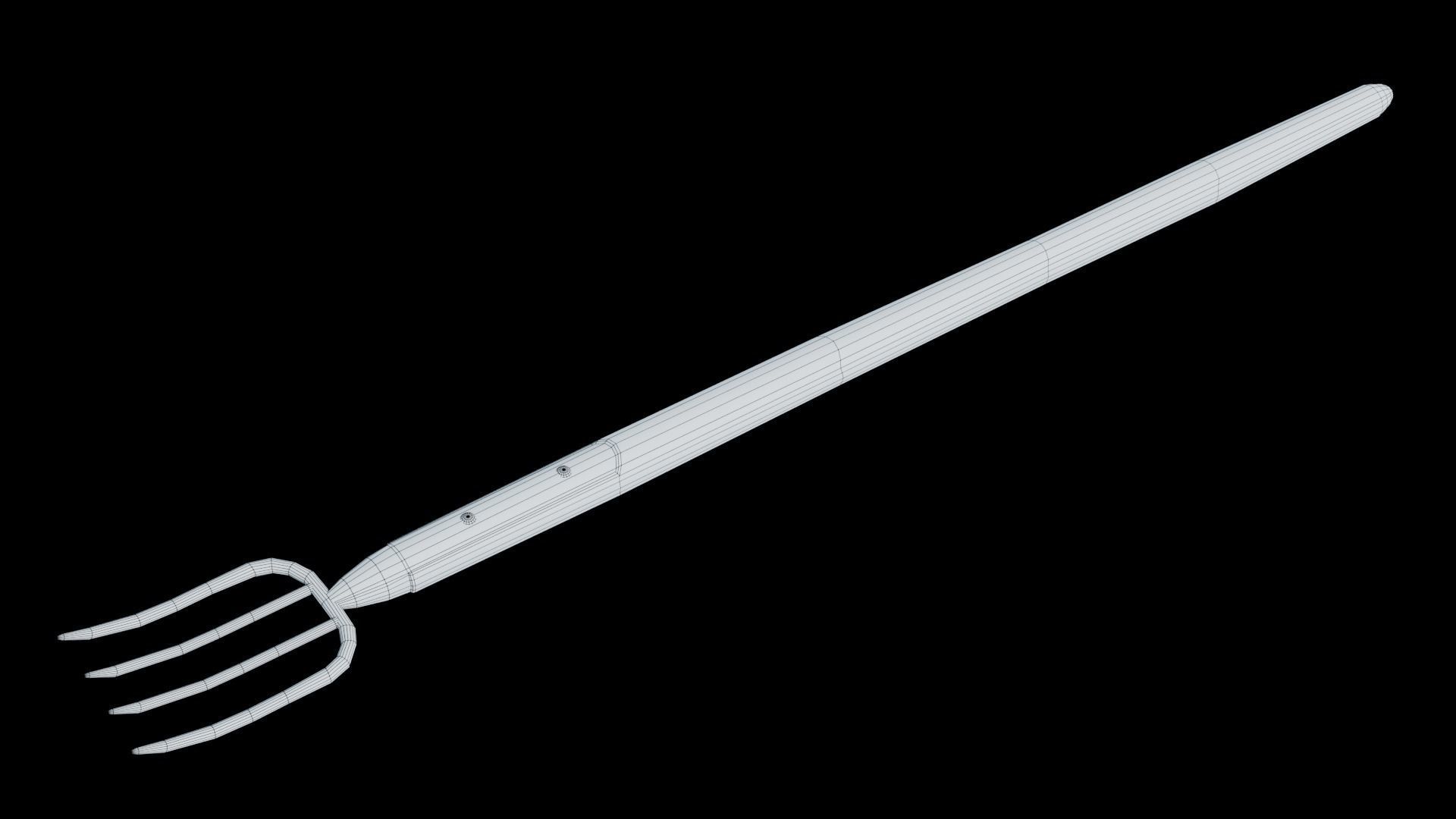 Low Poly Game Ready Pitchfork old fork Free low-poly 3D model_3