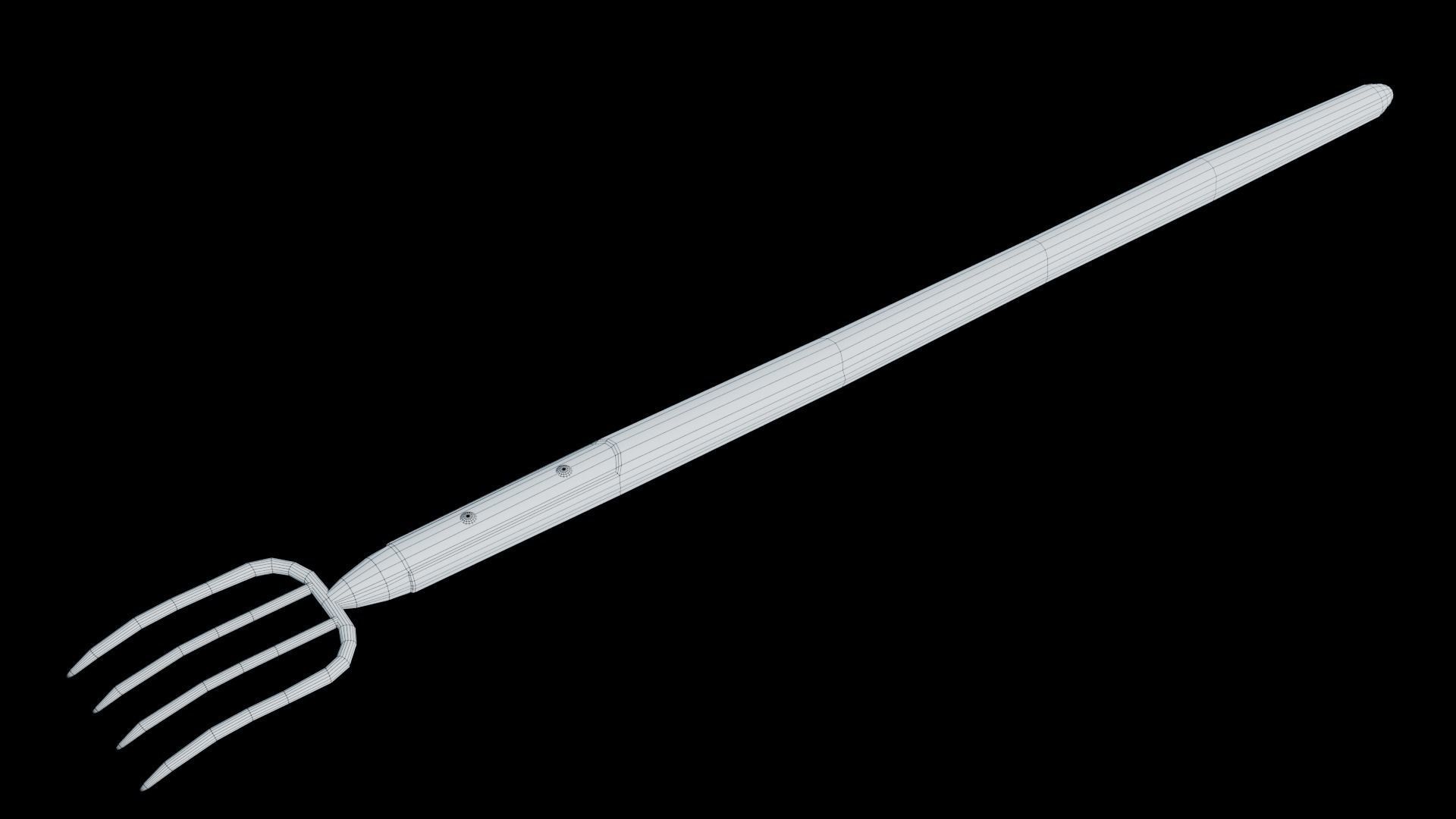 Low Poly Game Ready Pitchfork old fork Free low-poly 3D model_2