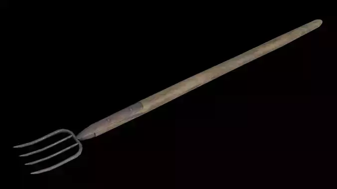 Low Poly Game Ready Pitchfork old fork