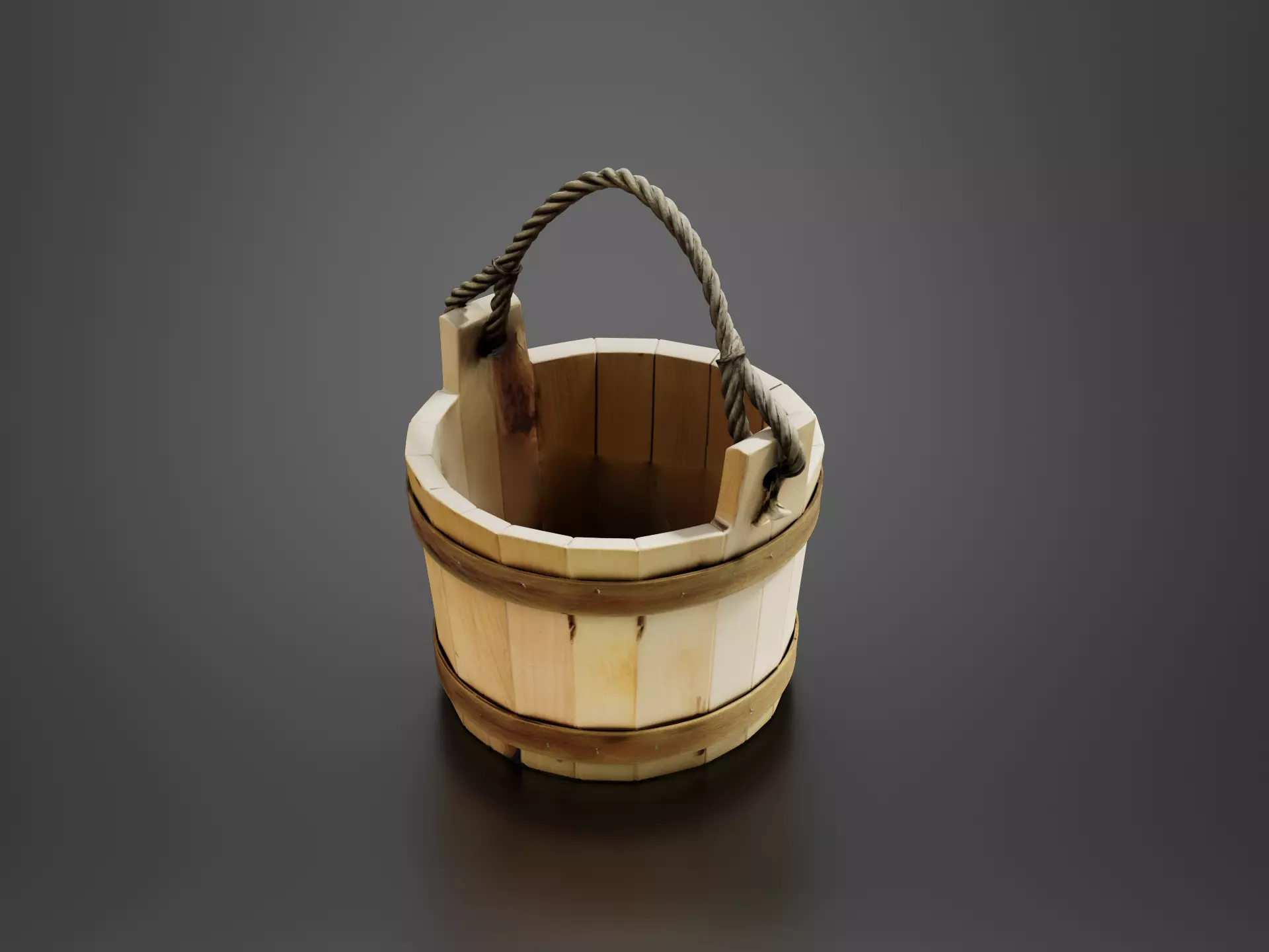 Wooden bucket 3D print model
