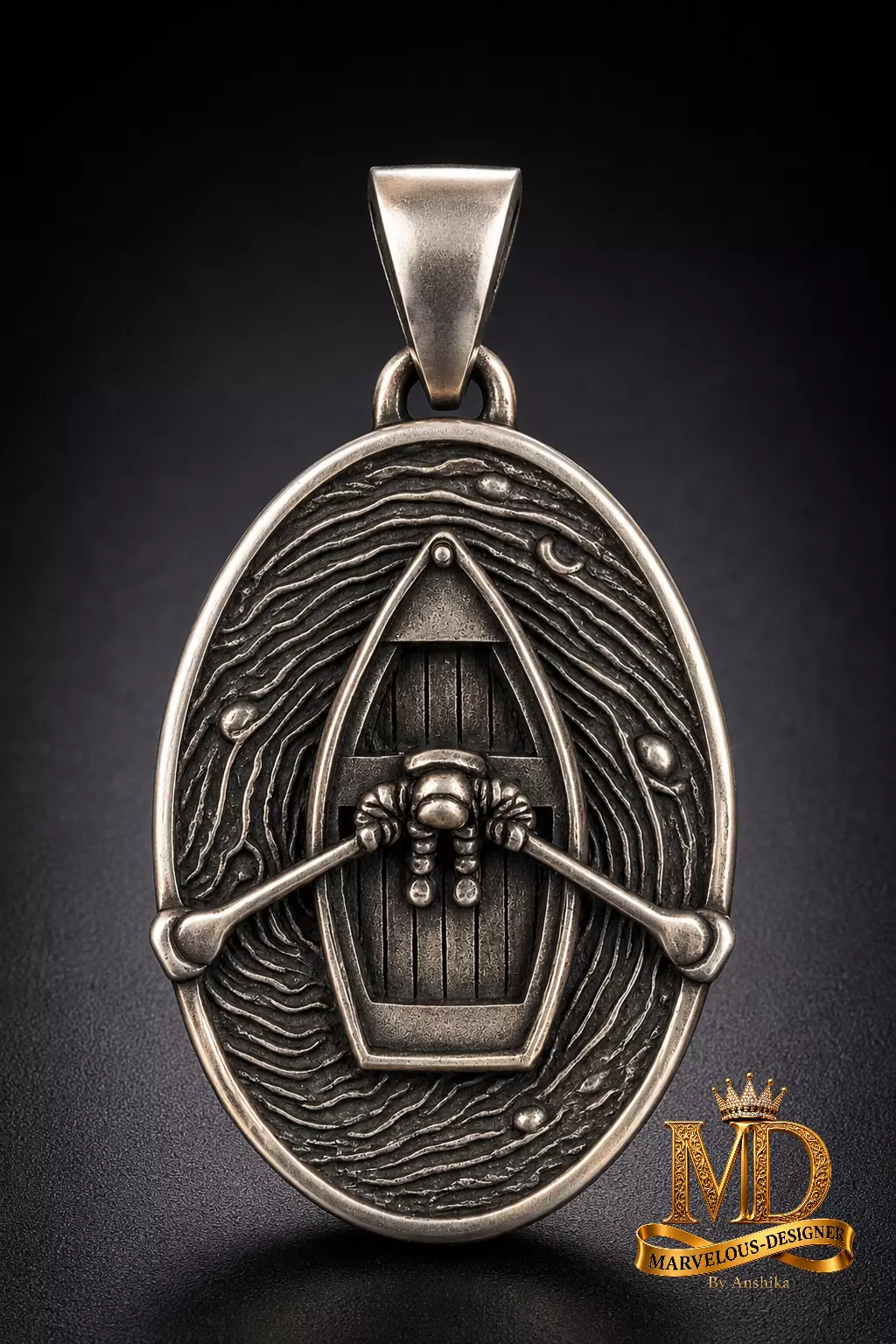 Fisherman Rowboat Pendant 3D print model